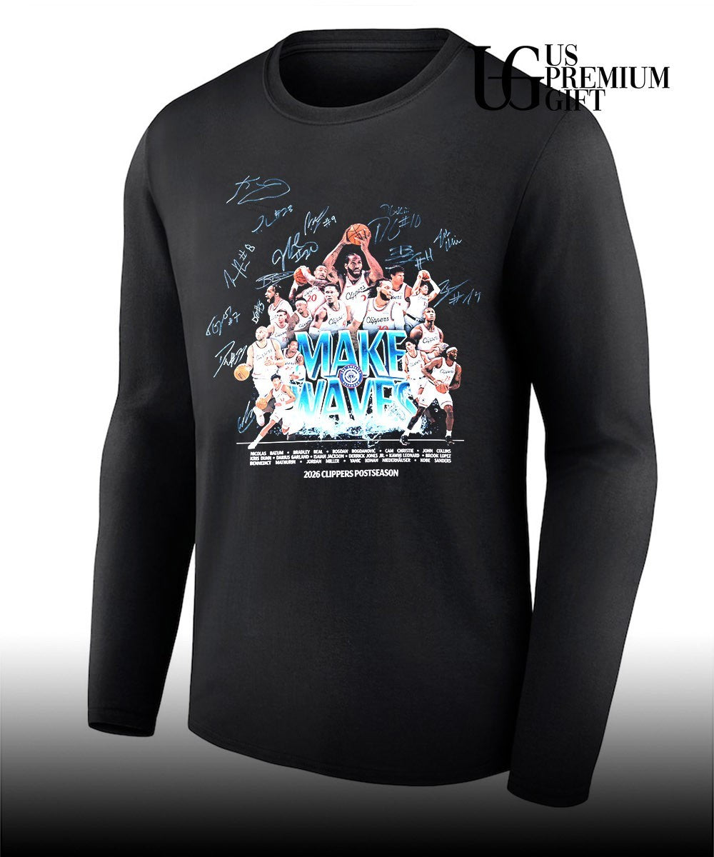 Make Waves Los Angeles Clippers NBA Postseason 2026 signature shirt