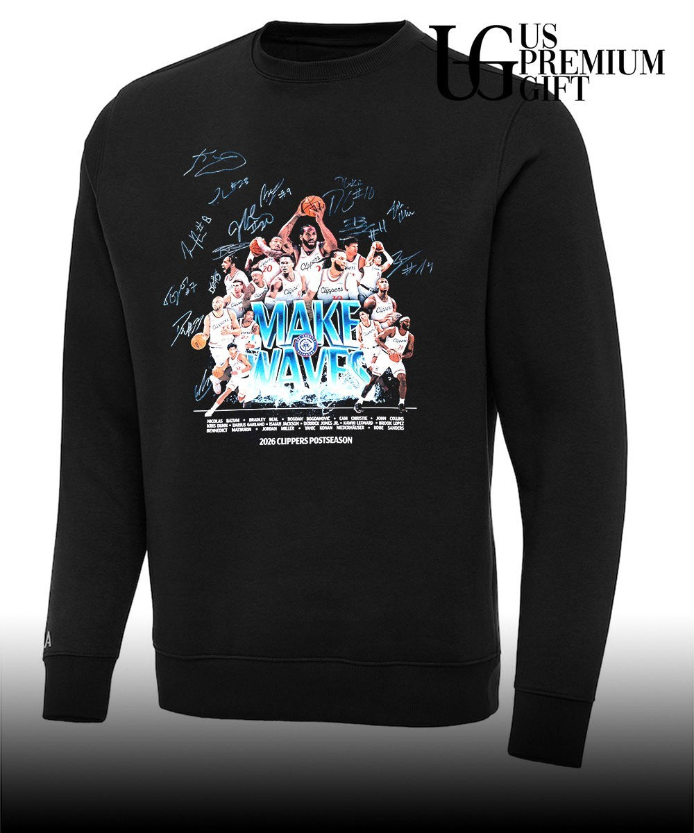 Make Waves Los Angeles Clippers NBA Postseason 2026 signature shirt