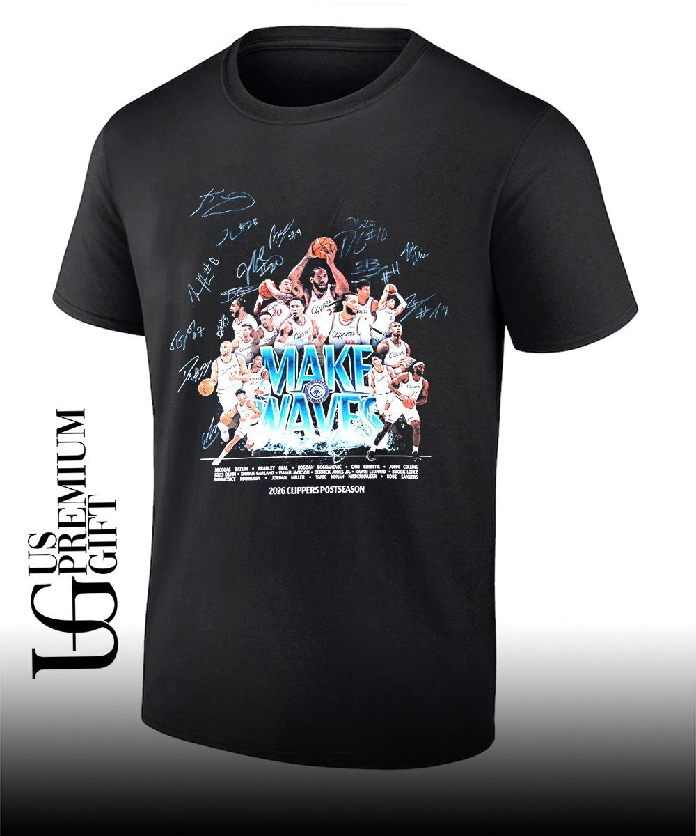 Make Waves Los Angeles Clippers NBA Postseason 2026 signature shirt