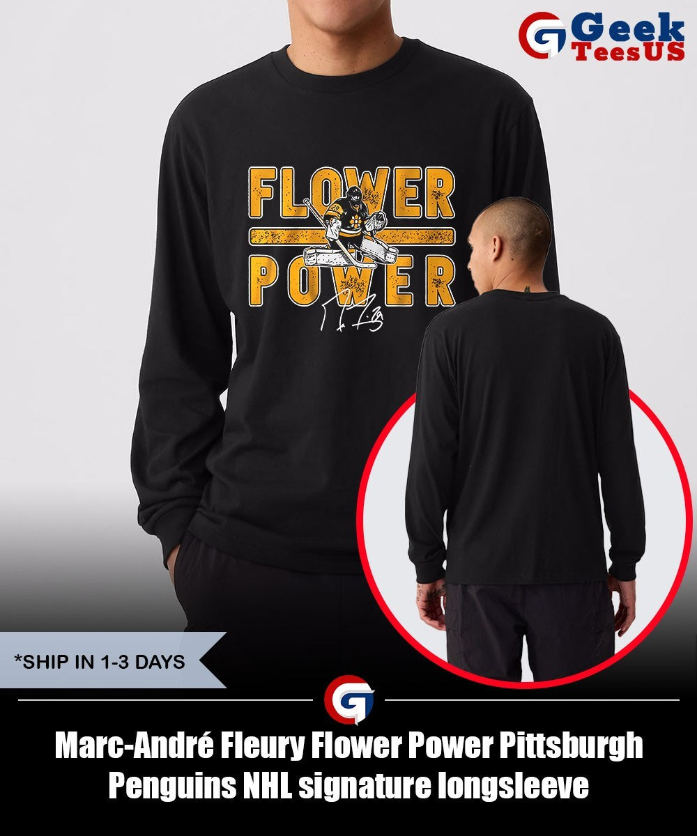 Marc-André Fleury Flower Power Pittsburgh Penguins NHL signature shirt