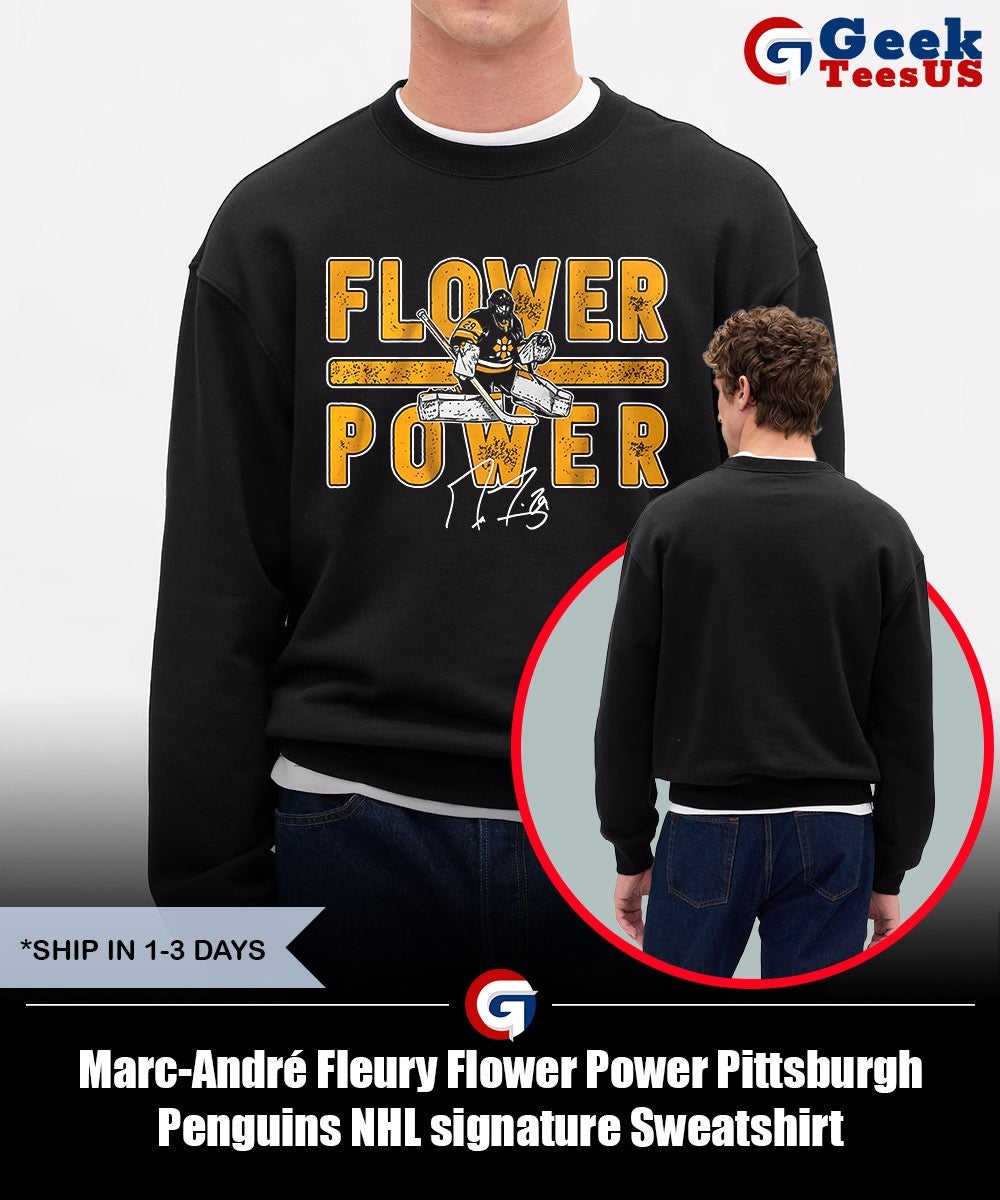 Marc-André Fleury Flower Power Pittsburgh Penguins NHL signature shirt
