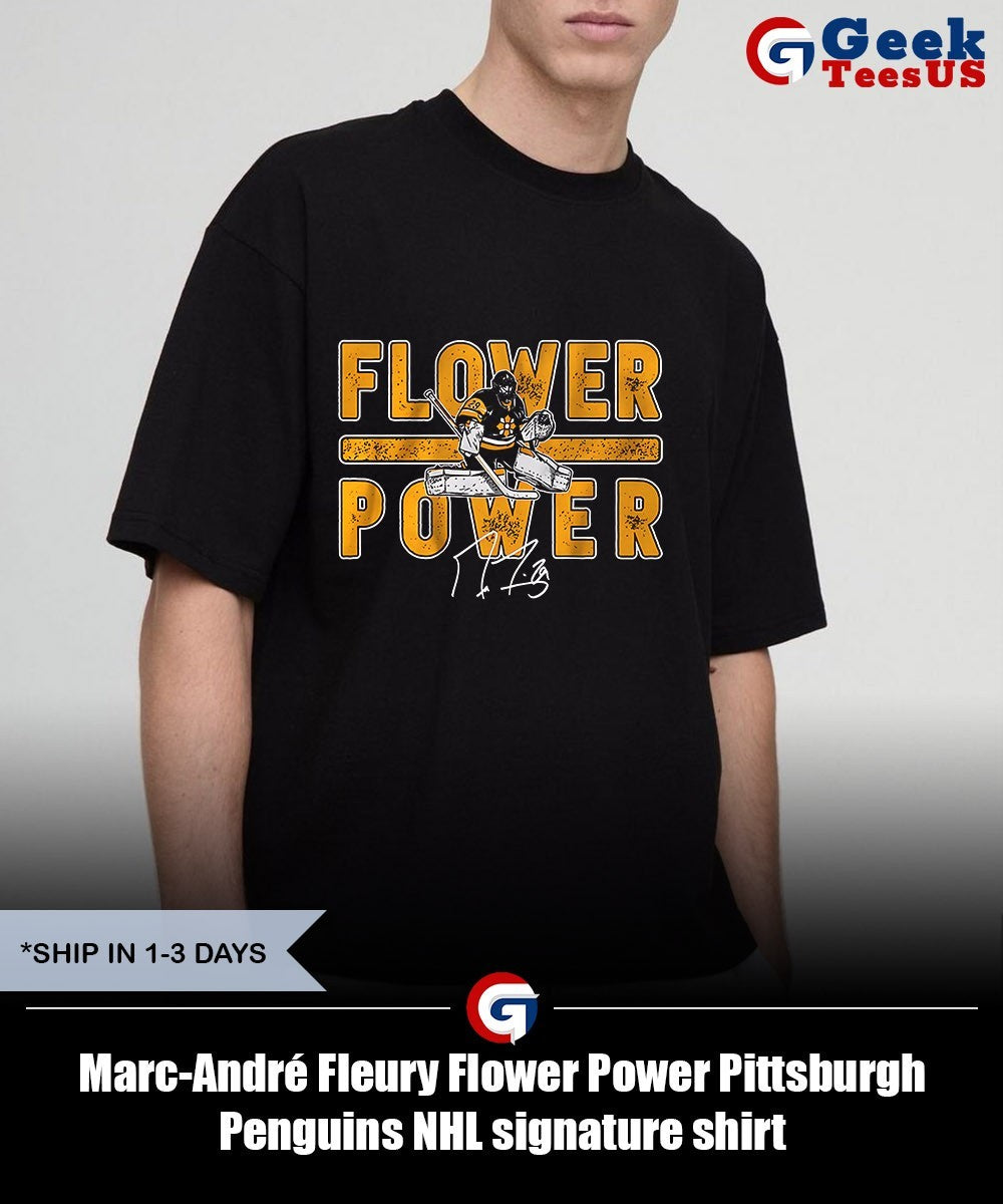 Marc-André Fleury Flower Power Pittsburgh Penguins NHL signature shirt