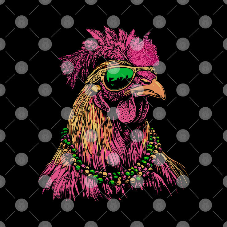 Mardi Gras Chicken T Shirt