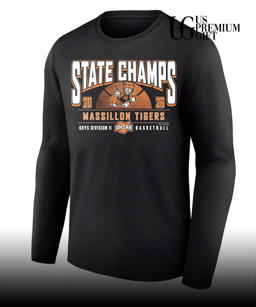Massillon Tigers 2026 OHSAA Boys Basketball D2 State Champions shirt