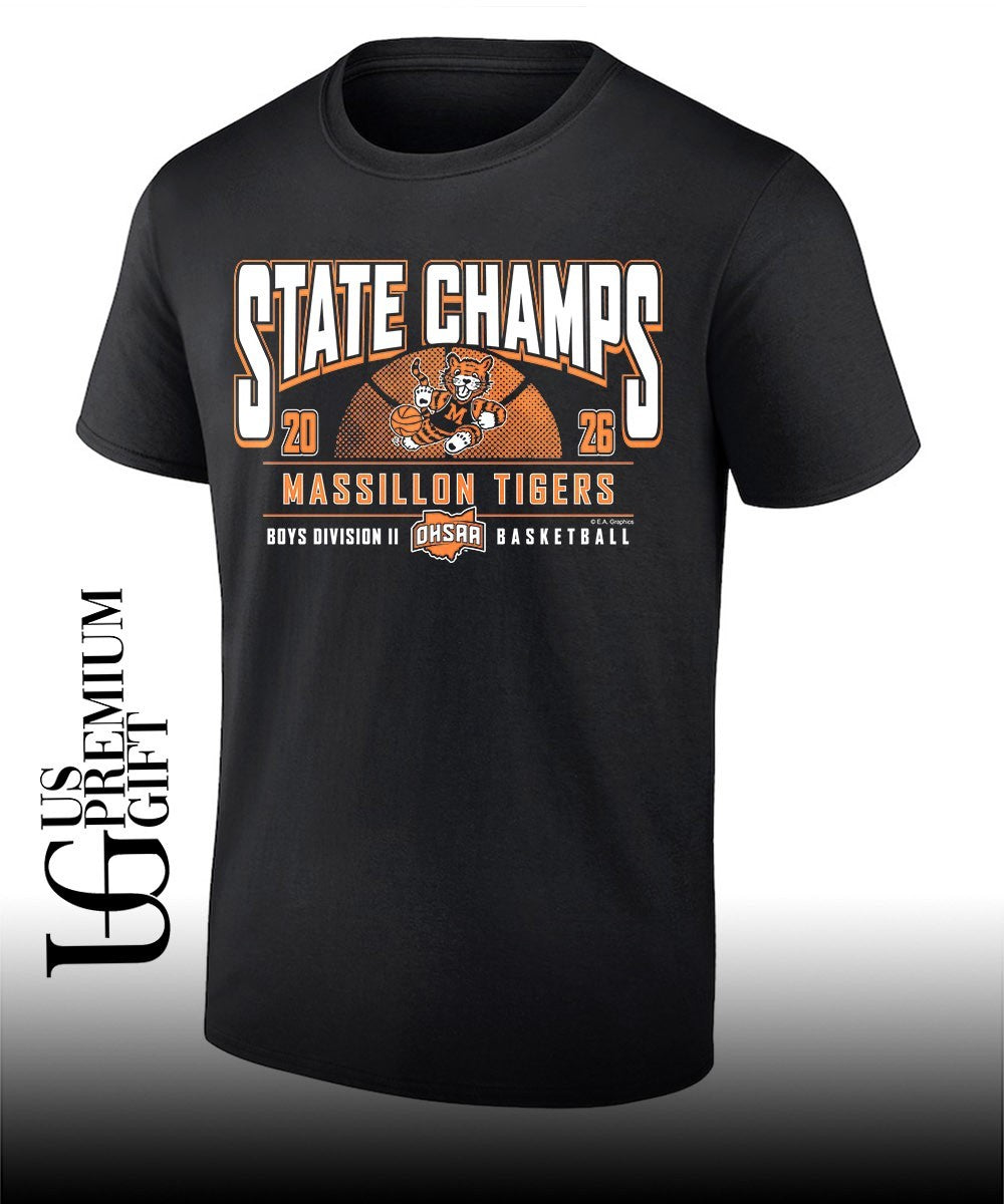 Massillon Tigers 2026 OHSAA Boys Basketball D2 State Champions shirt