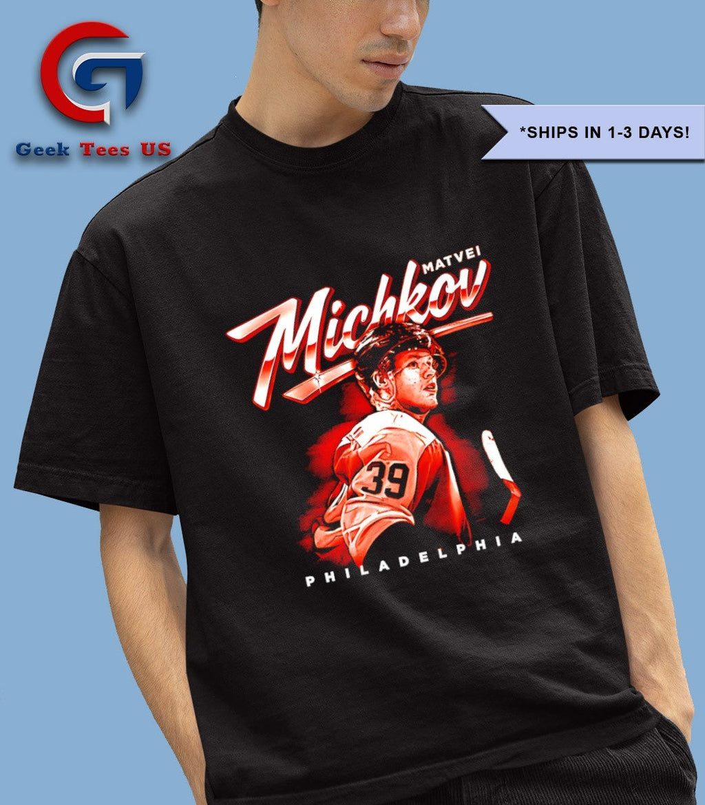 Matvei Michkov Philadelphia Flyers hockey bitmap signature shirt