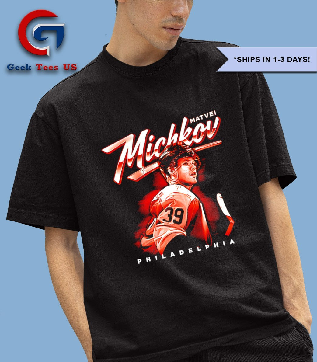 Matvei Michkov Philadelphia Flyers hockey bitmap signature shirt