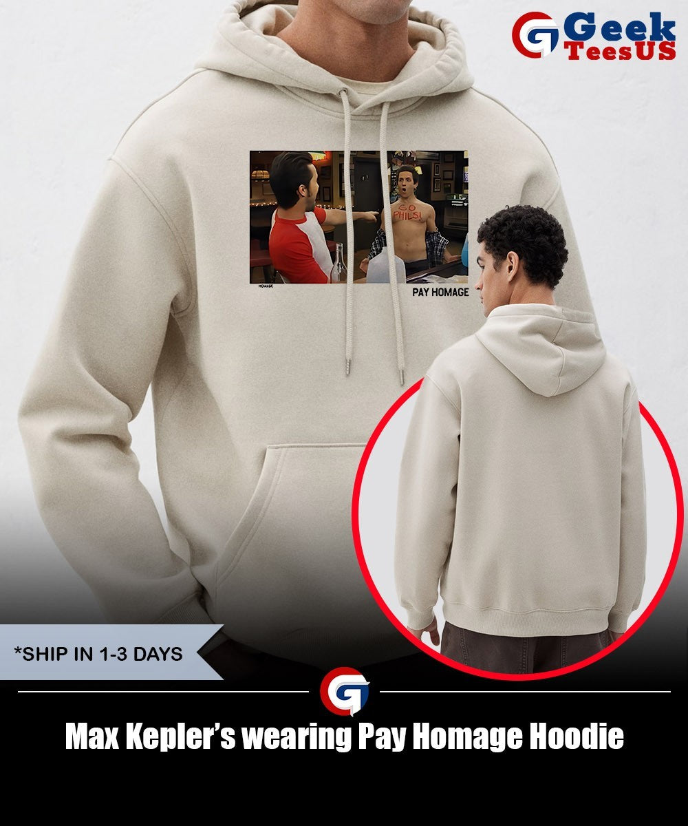Max Kepler’s wearing Pay Homage shirt