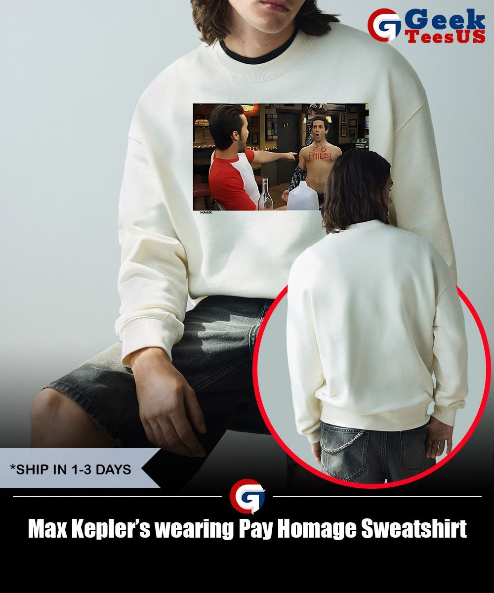 Max Kepler’s wearing Pay Homage shirt