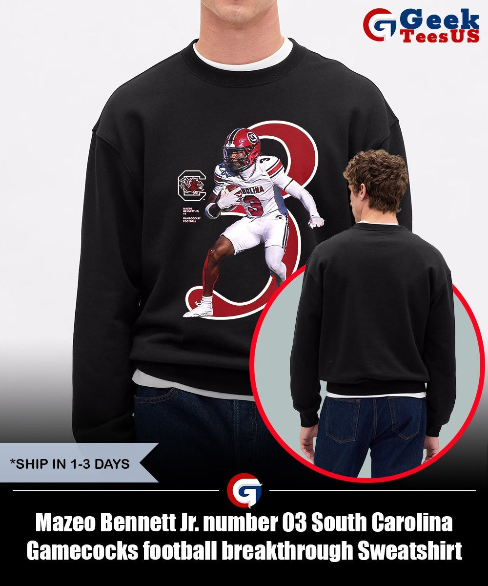 Mazeo Bennett Jr. number 03 South Carolina Gamecocks football breakthrough shirt