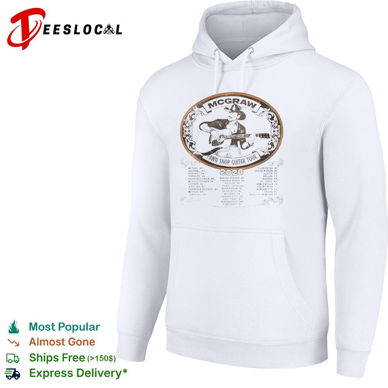 McGraw Pawn Shop Guitar Tour 2026 shirt
