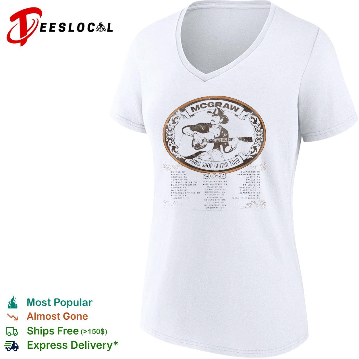 McGraw Pawn Shop Guitar Tour 2026 shirt