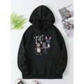 Mens Black Oversized Graphic Hoodies Sweatshirts Fall Fashion Pullover Sweaters Winter Casual Clothes  I Dont Give A Rat And Donkey Men's Letter & Graphic Print Long Sleeve Drawstring Hoodie Fall Clothes Funny Party Gift For Men Women Size S-3XL