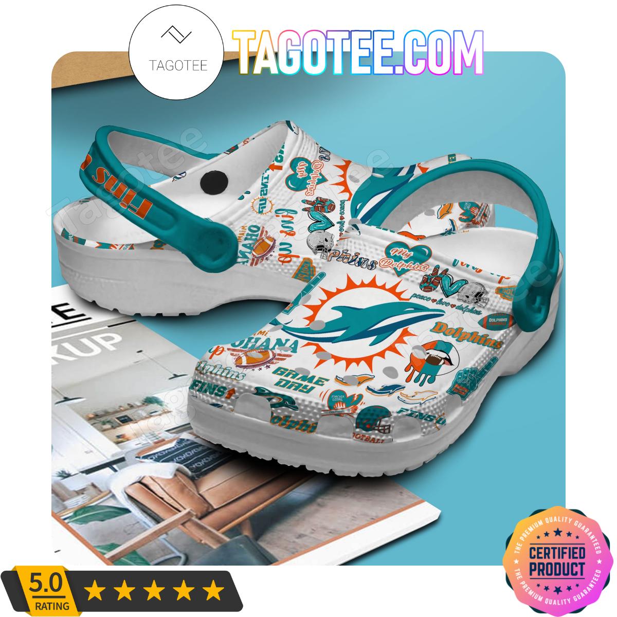 Miami Dolphins Fins Up Football Crocs Clogs