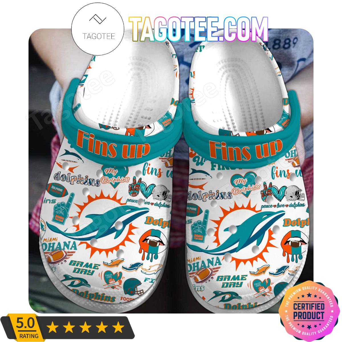Miami Dolphins Fins Up Football Crocs Clogs