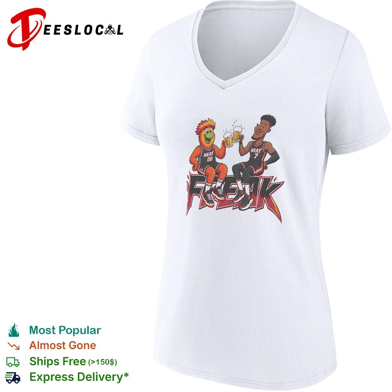 Miami Heat mascot and player number 7 beer freak shirt