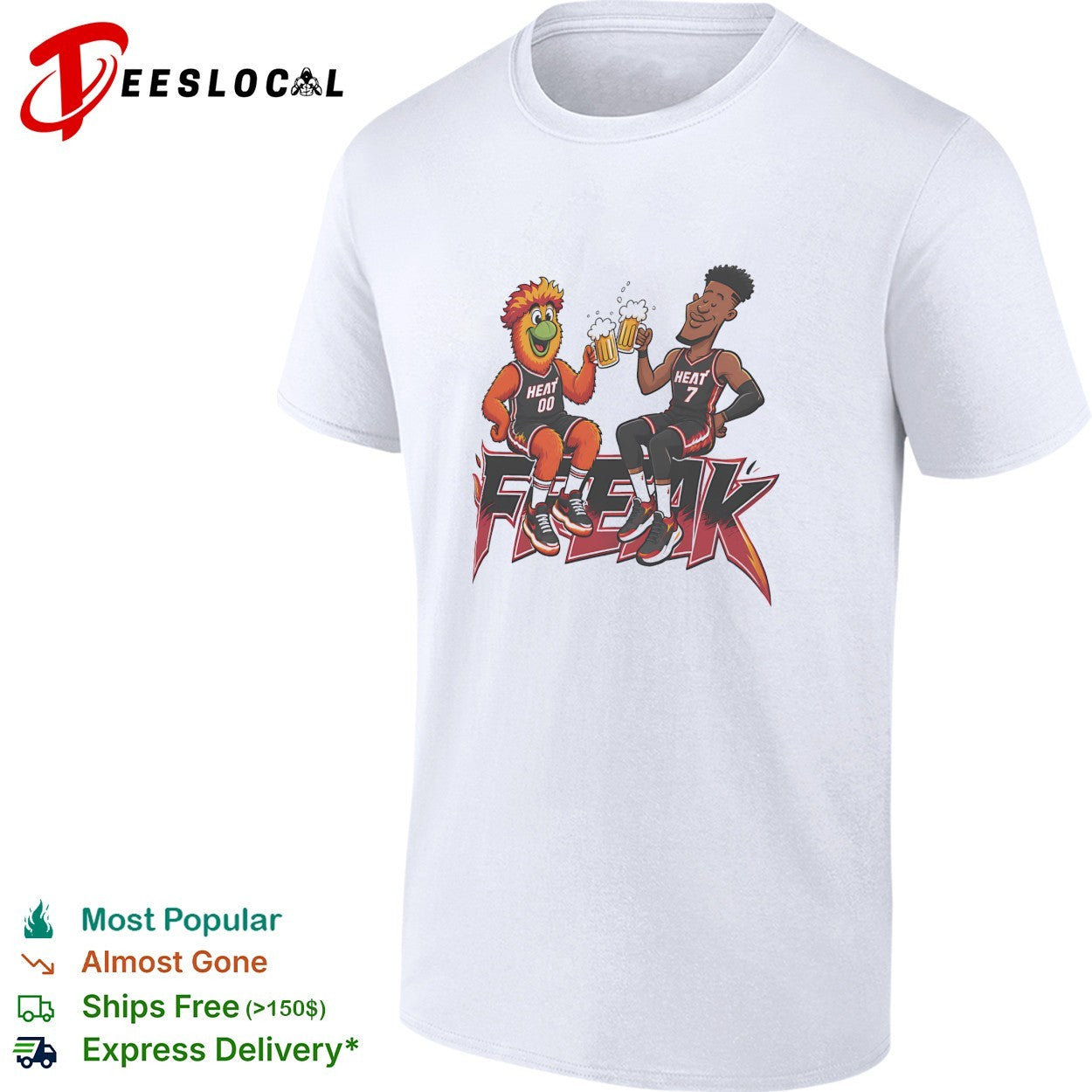 Miami Heat mascot and player number 7 beer freak shirt