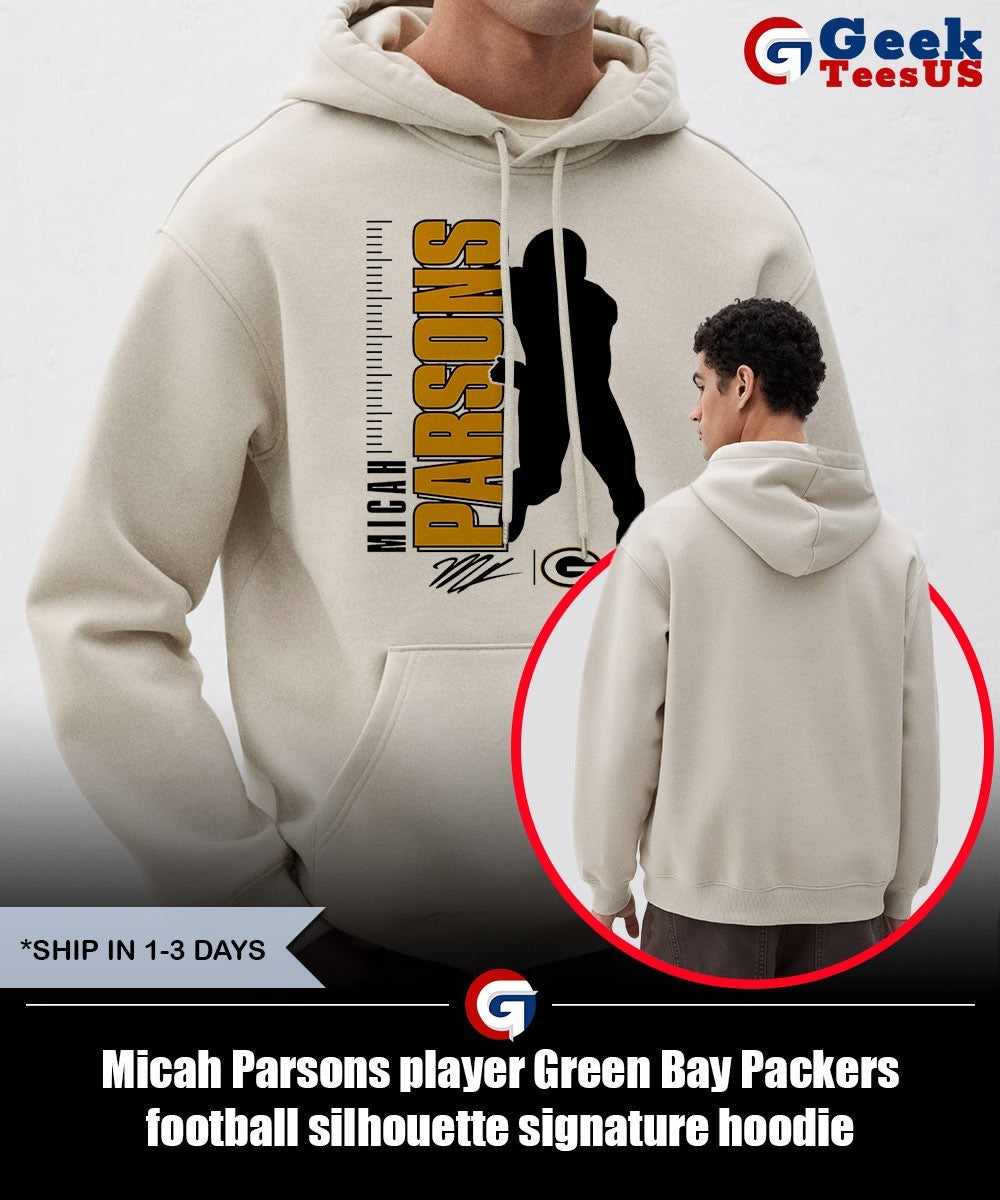 Micah Parsons player Green Bay Packers football silhouette signature shirt