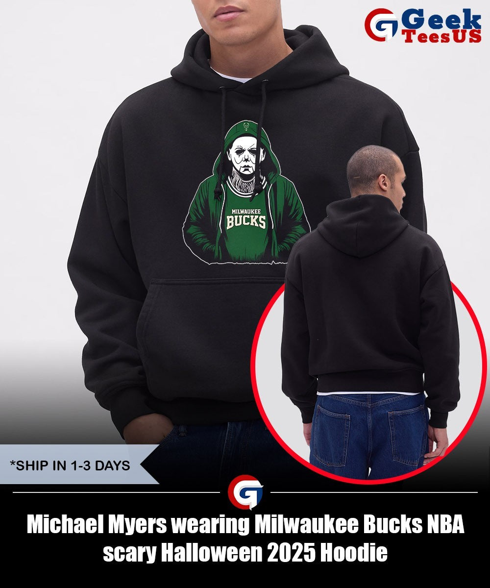 Michael Myers wearing Milwaukee Bucks NBA scary Halloween 2025 shirt