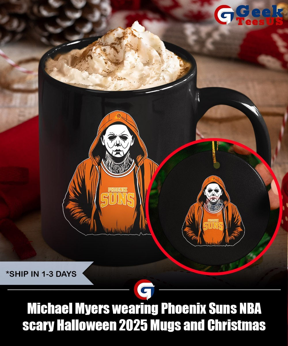 Michael Myers wearing Phoenix Suns NBA scary Halloween 2025 shirt