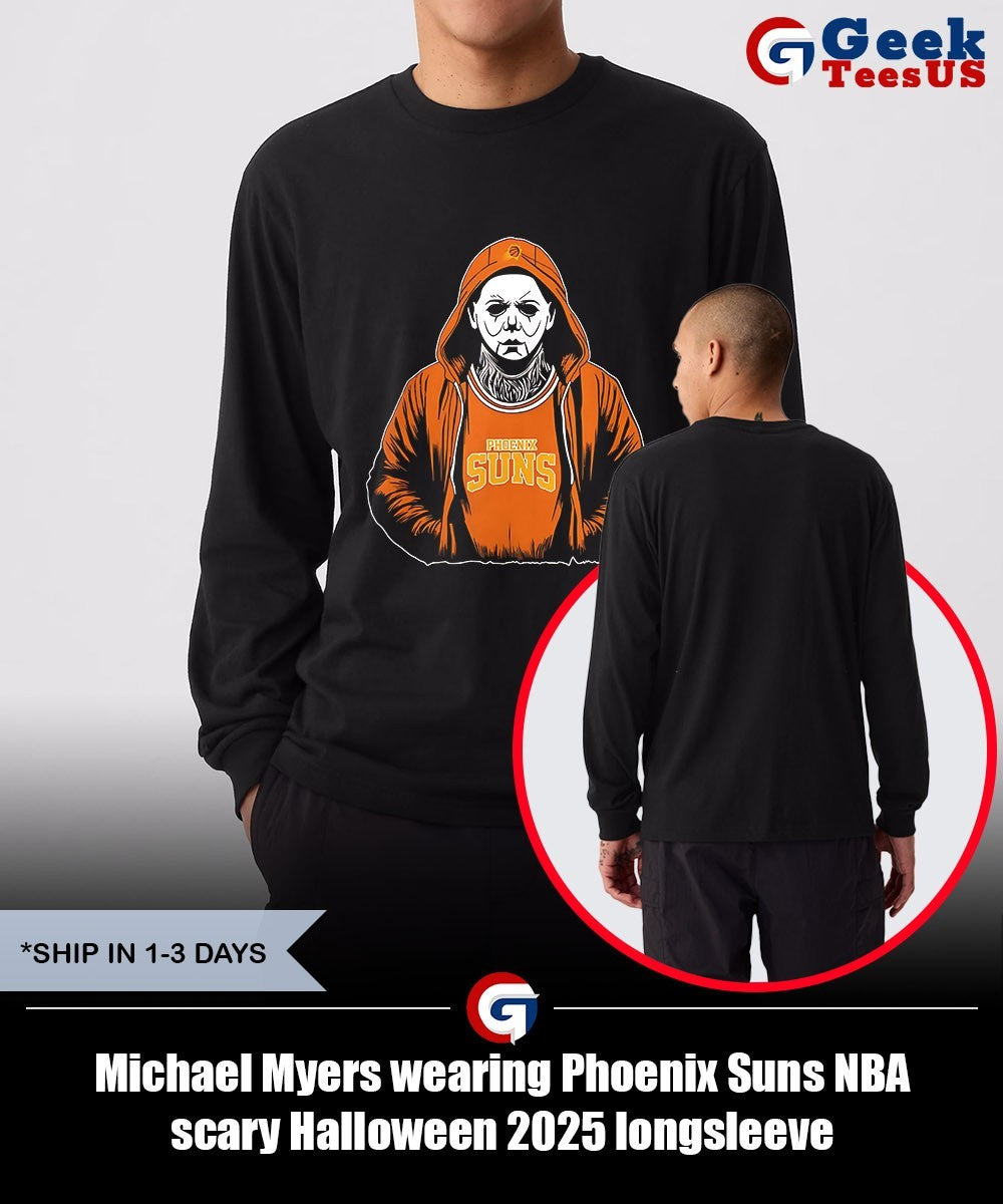 Michael Myers wearing Phoenix Suns NBA scary Halloween 2025 shirt