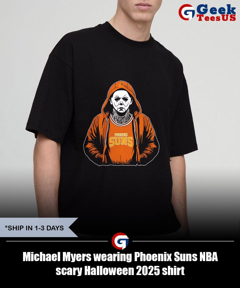Michael Myers wearing Phoenix Suns NBA scary Halloween 2025 shirt