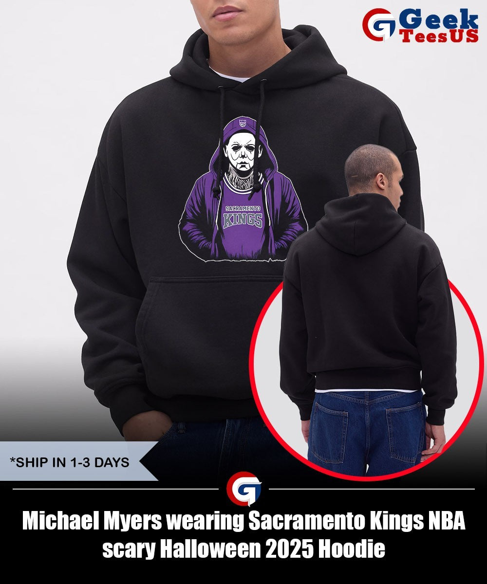 Michael Myers wearing Sacramento Kings NBA scary Halloween 2025 shirt