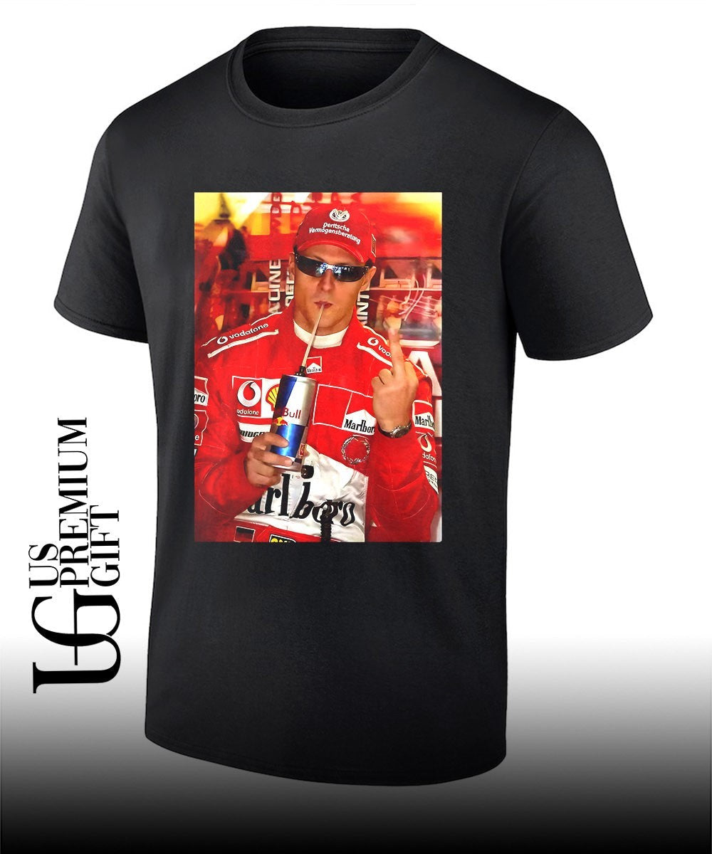 Michael Schumacher F1 racing middle finger shirt