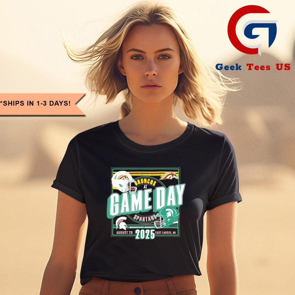 Michigan State Spartans Western Michigan Broncos Kickoff August 2025 helmet shirt