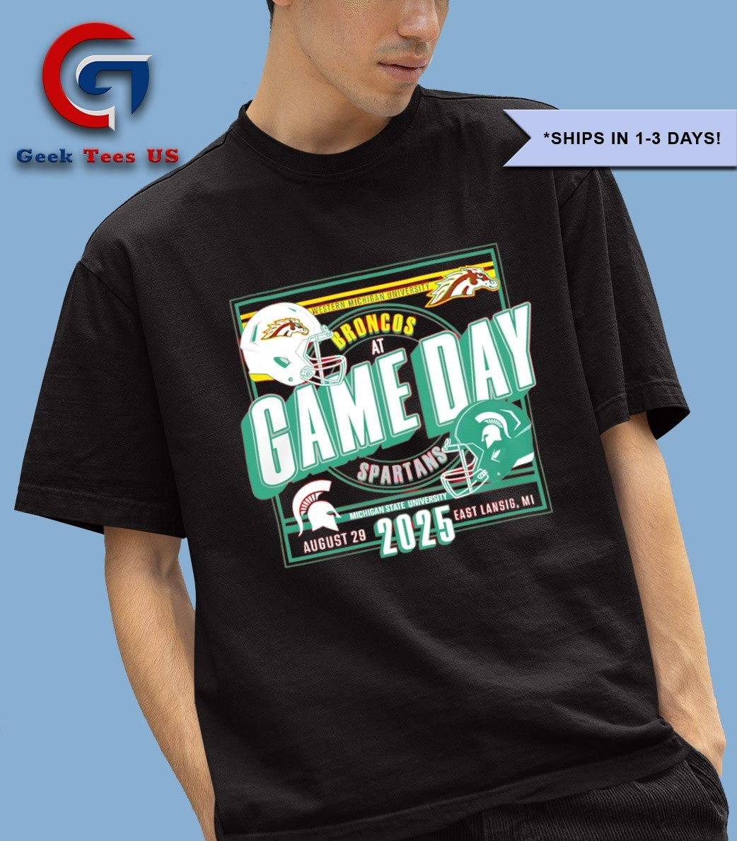 Michigan State Spartans Western Michigan Broncos Kickoff August 2025 helmet shirt