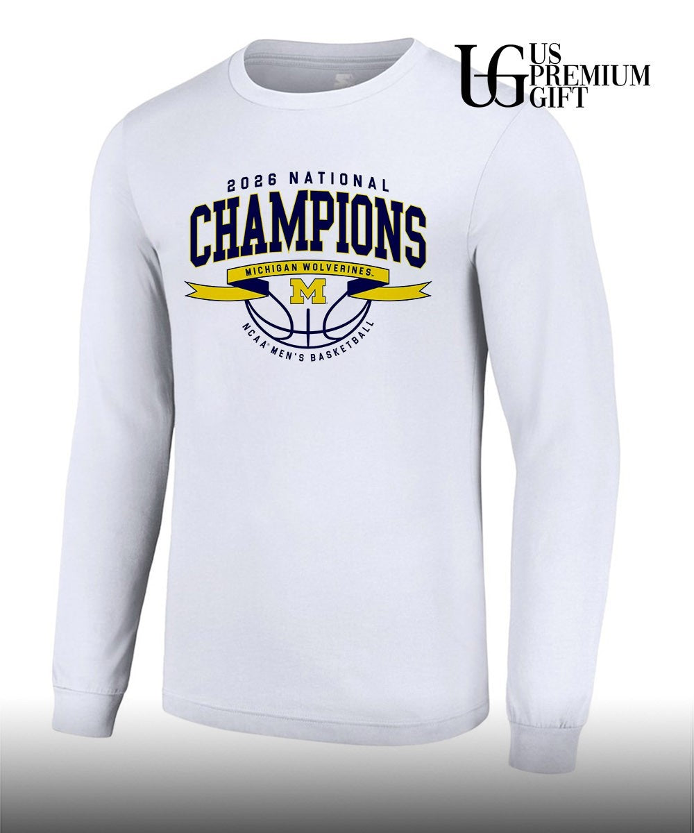Michigan Wolverines 2026 Basketball National Champions Ribbon Wings shirt
