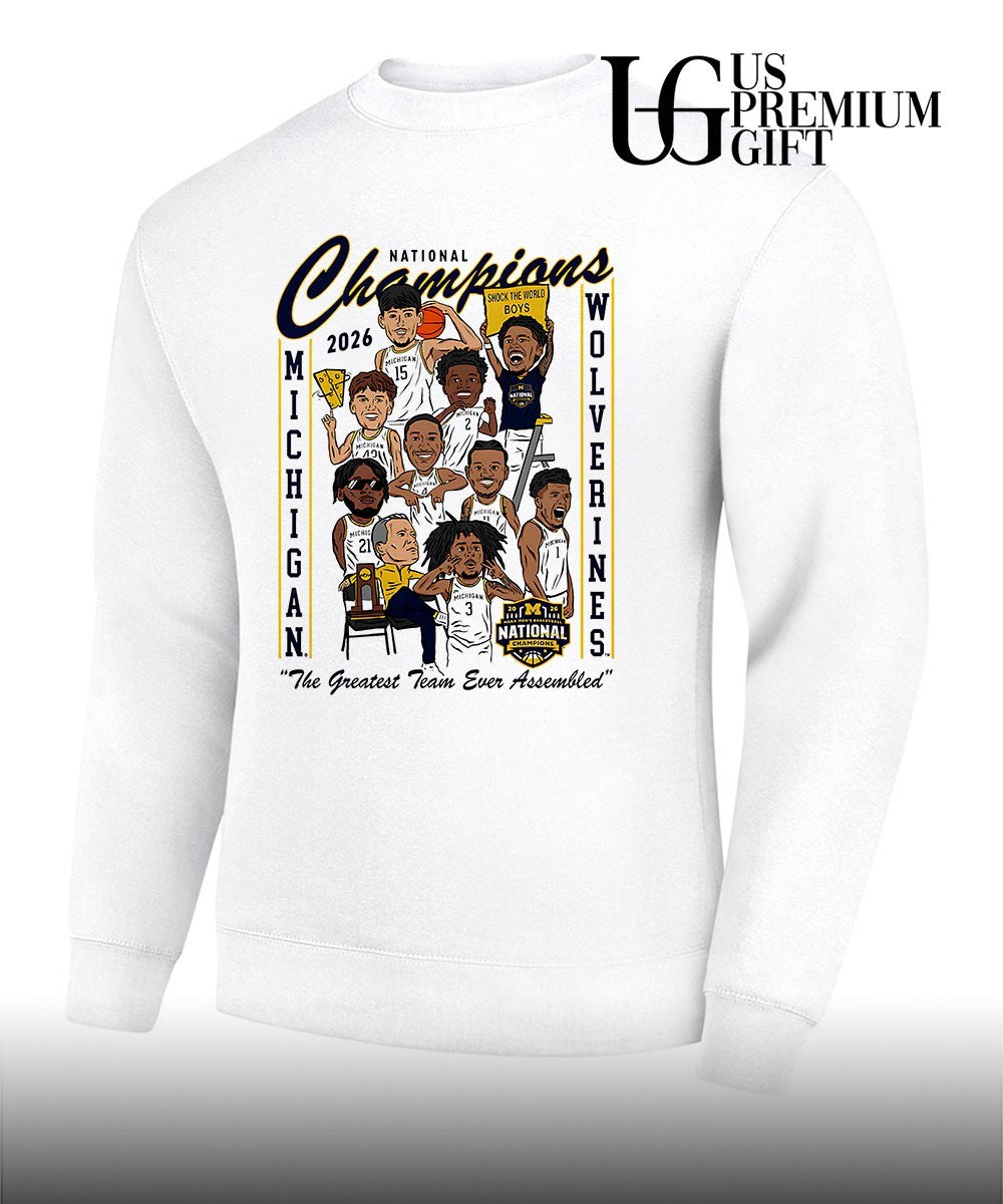 Michigan Wolverines 2026 Men’s Basketball National Champions caricature shirt