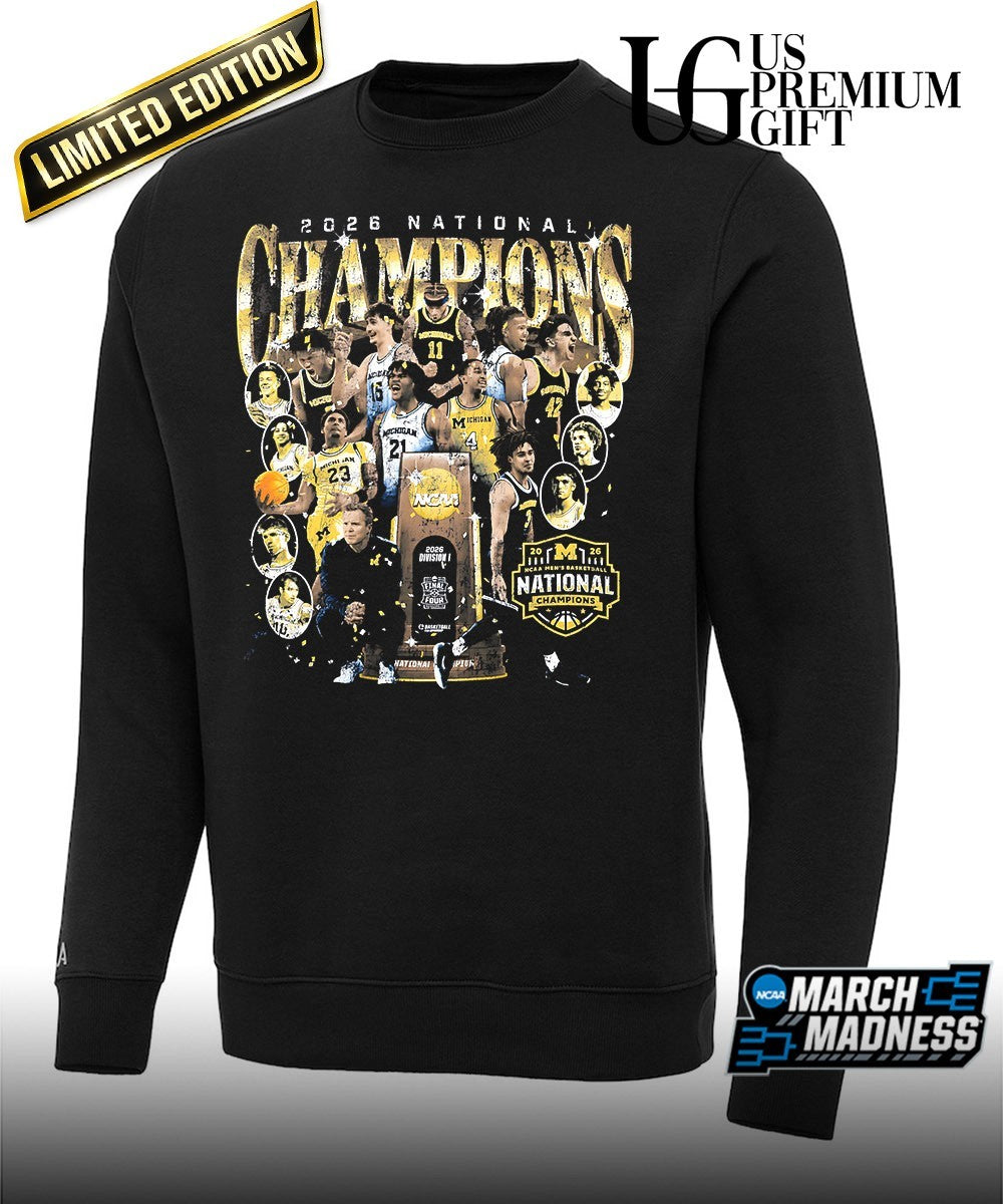 Michigan Wolverines 2026 Men’s Basketball National Champions trophy shirt