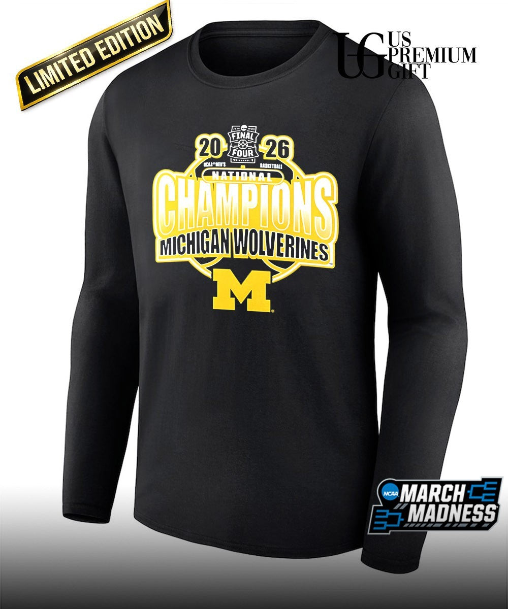 Michigan Wolverines 2026 NCAA Men’s Basketball National Champions Half-Court hero shirt