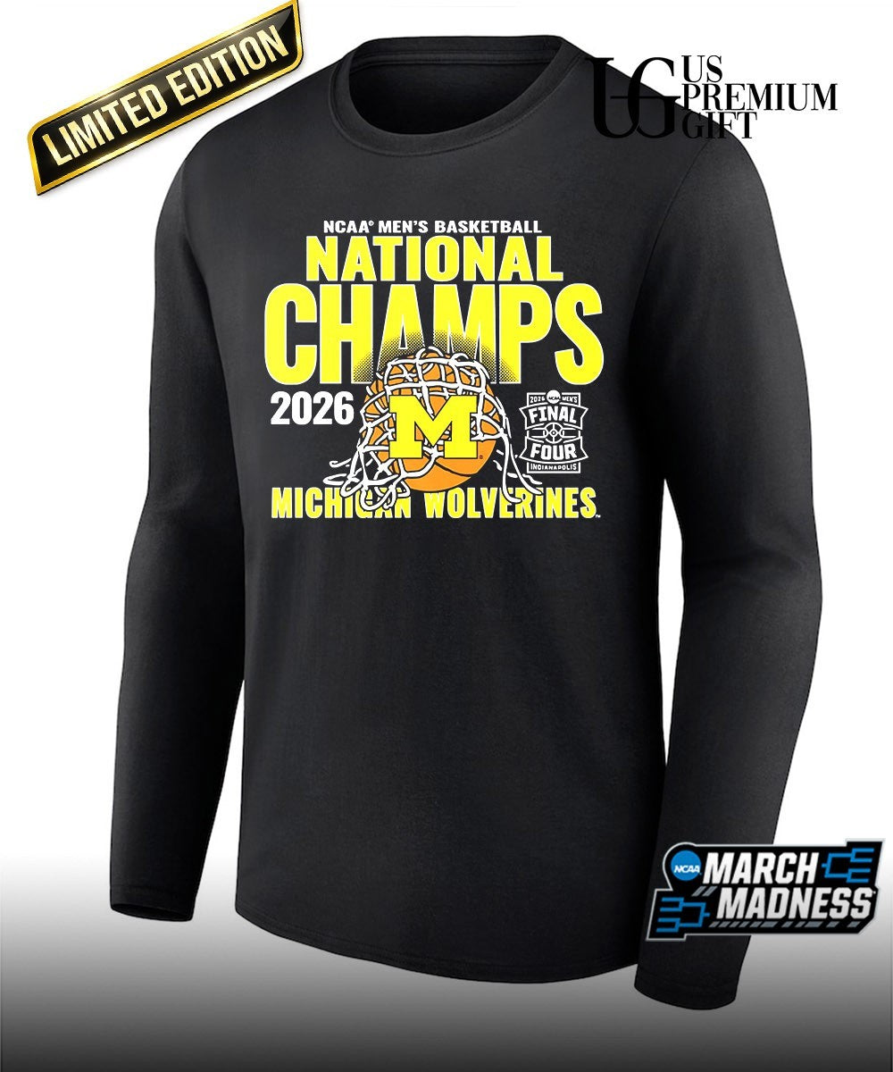 Michigan Wolverines 2026 NCAA Men’s Basketball National Champions cut net shirt