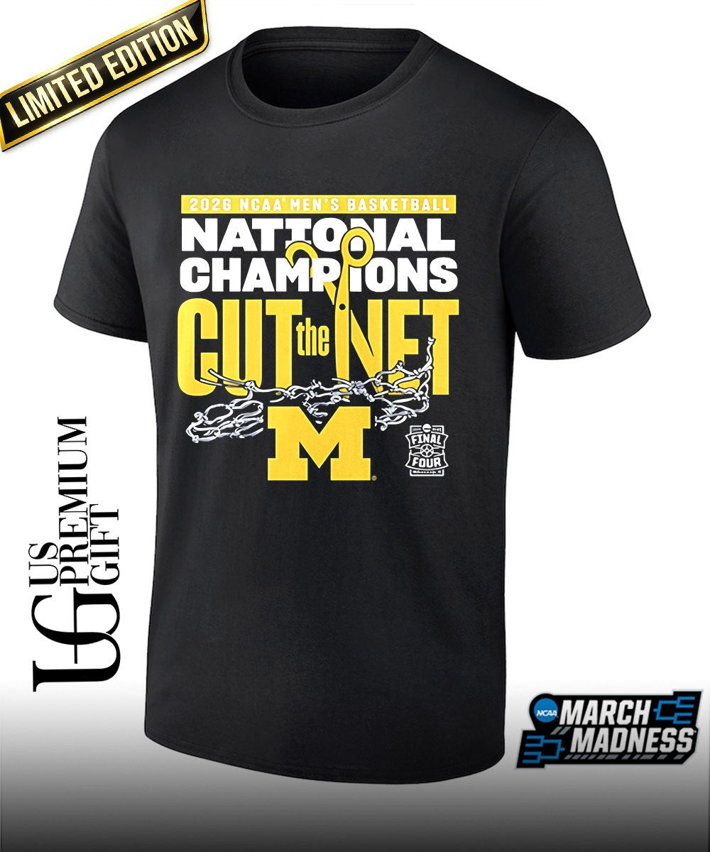 Michigan Wolverines 2026 NCAA Men’s Basketball National Champions cut the net shirt