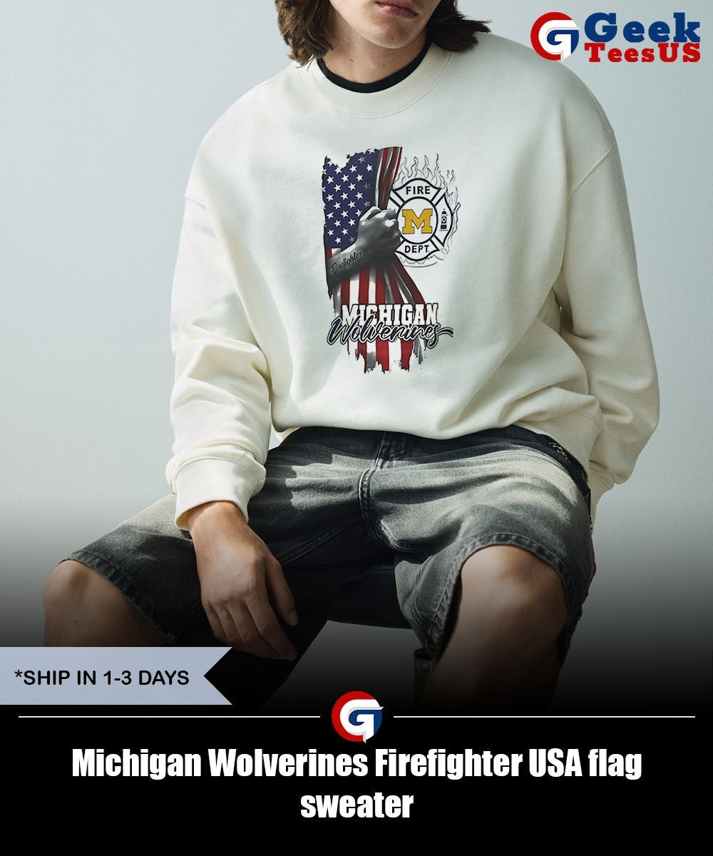 Michigan Wolverines Firefighter USA flag shirt