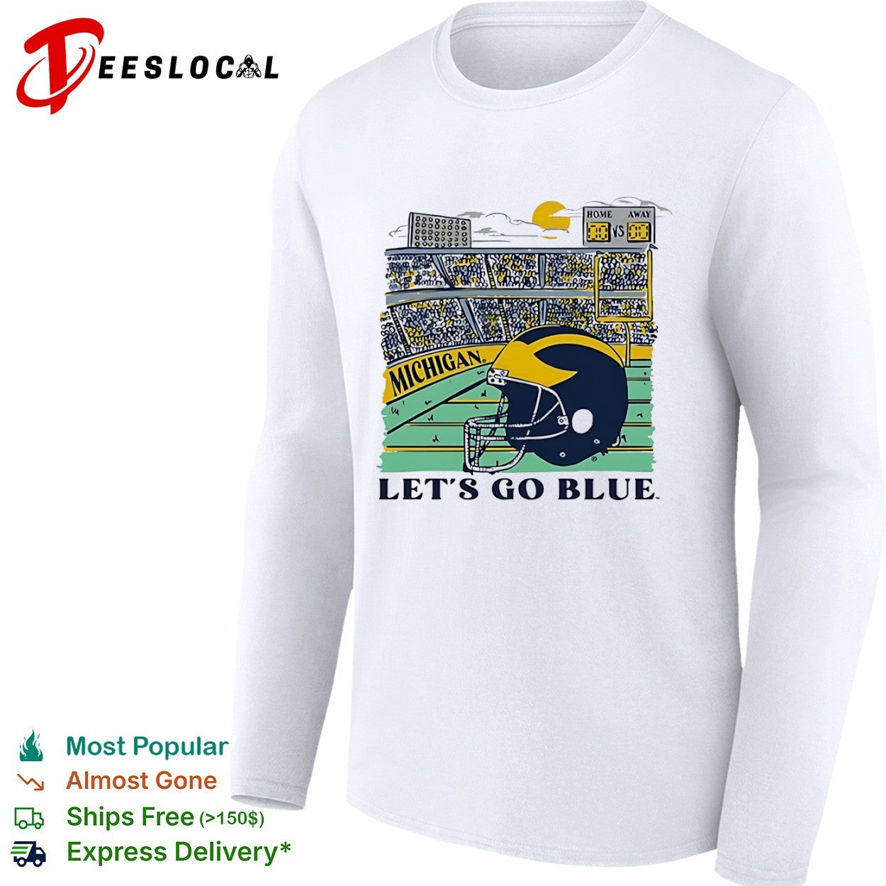 Michigan Wolverines Let’s Go Blue Football Stadium shirt