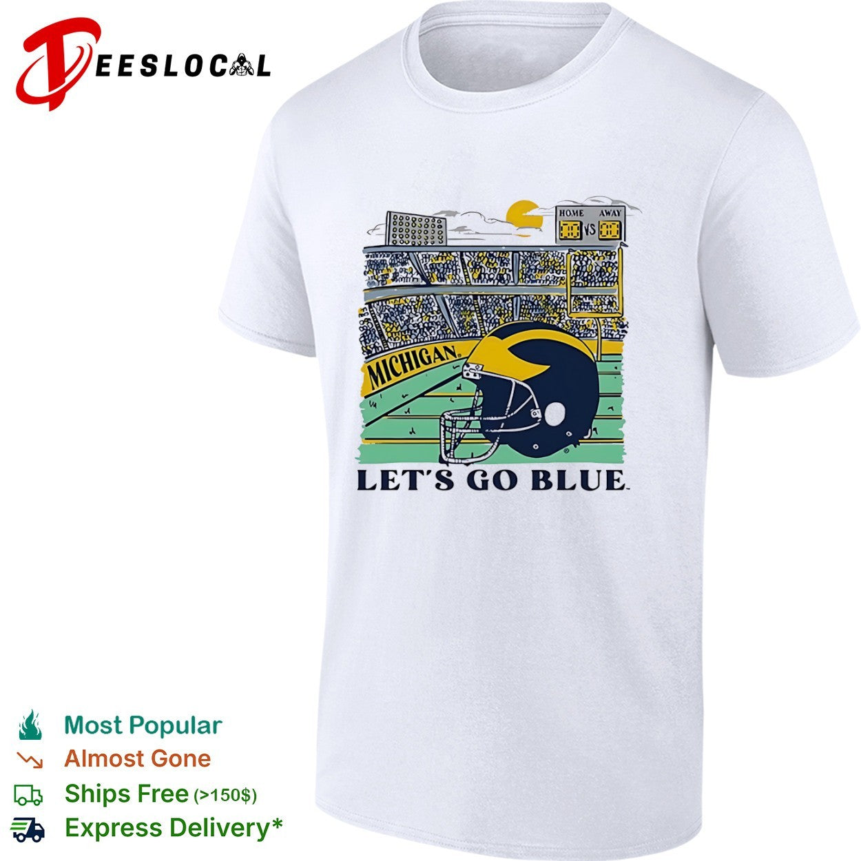 Michigan Wolverines Let’s Go Blue Football Stadium shirt