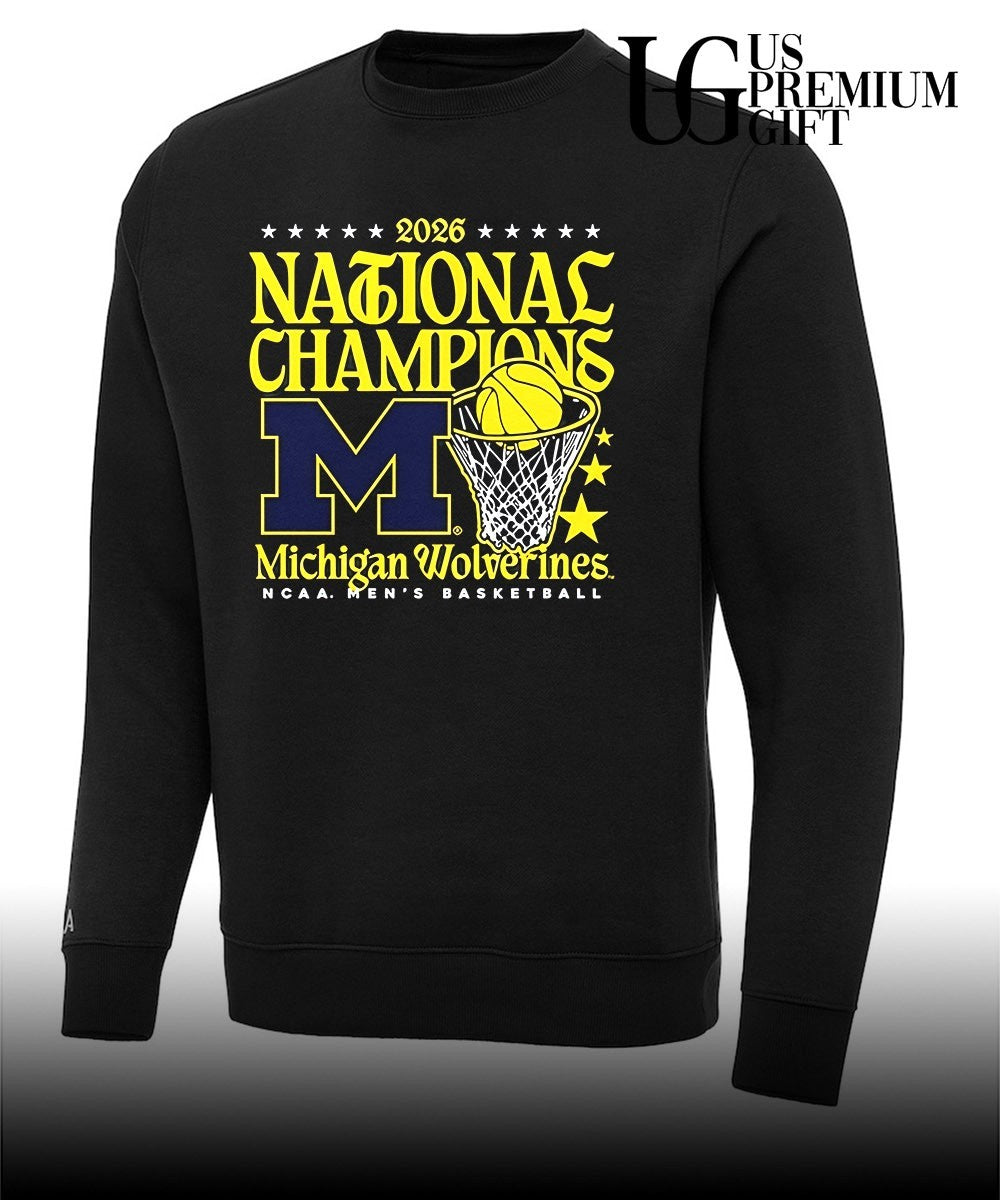 Michigan Wolverines MBB National Champions 2026 hoop shirt