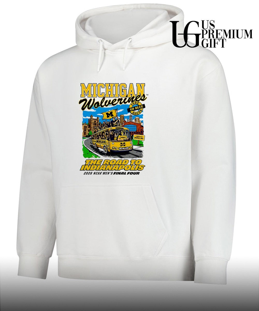 Michigan Wolverines Men’s Basketball Final Four Indy Bound Bus The Roaad To Indianapolis 2026 shirt