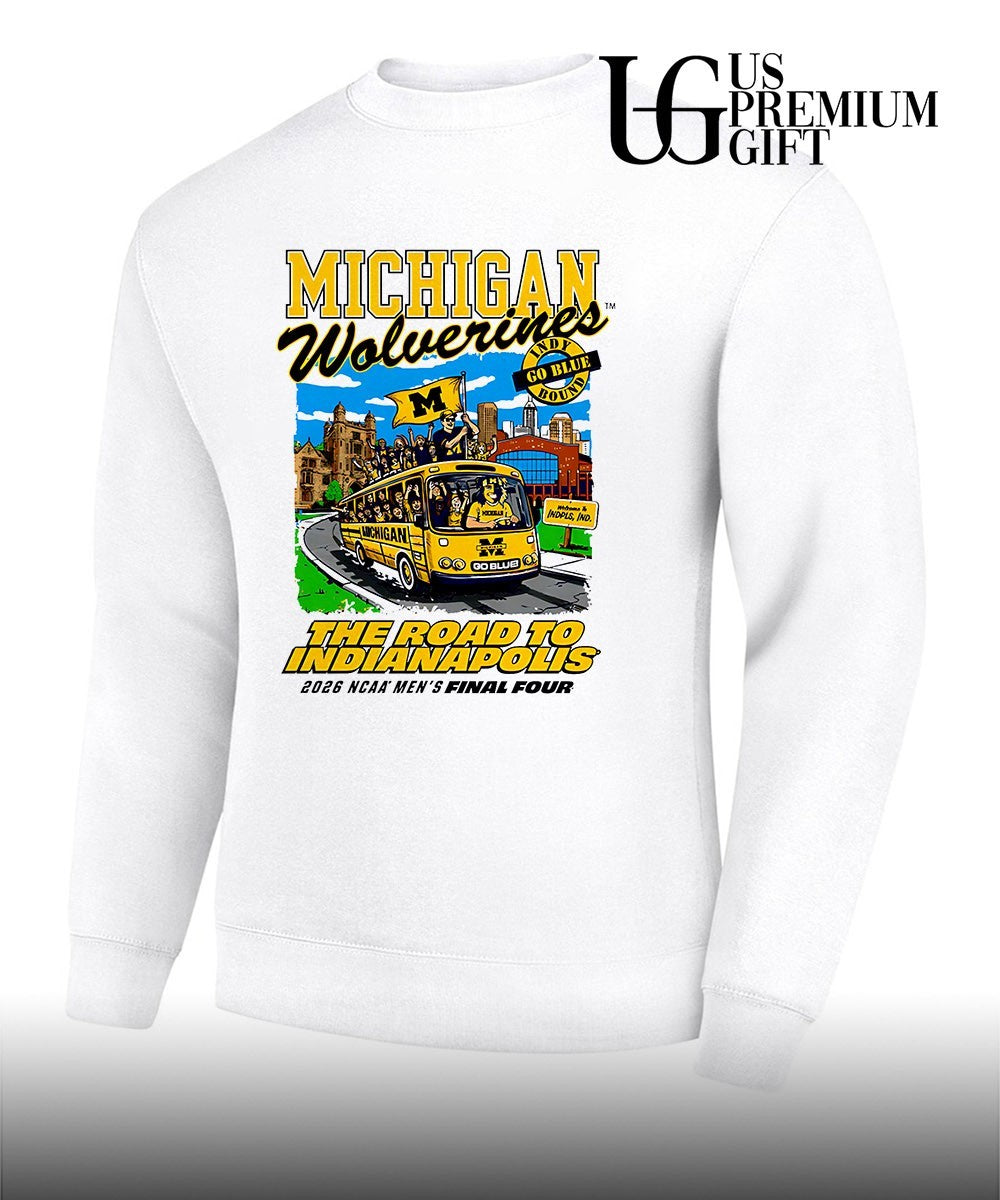 Michigan Wolverines Men’s Basketball Final Four Indy Bound Bus The Roaad To Indianapolis 2026 shirt