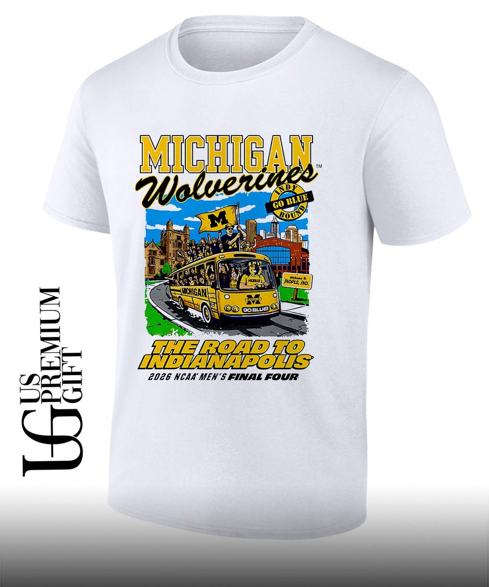 Michigan Wolverines Men’s Basketball Final Four Indy Bound Bus The Roaad To Indianapolis 2026 shirt