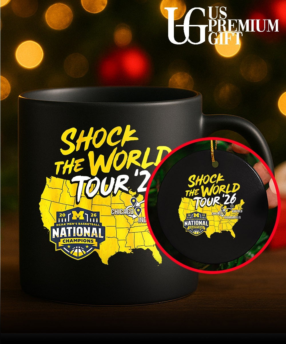 Michigan Wolverines NCAA MBB 2026 National Champions shock the World tour shirt
