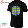 Microdosing is for pussies repeated colorful stacked lettering pattern text shirt
