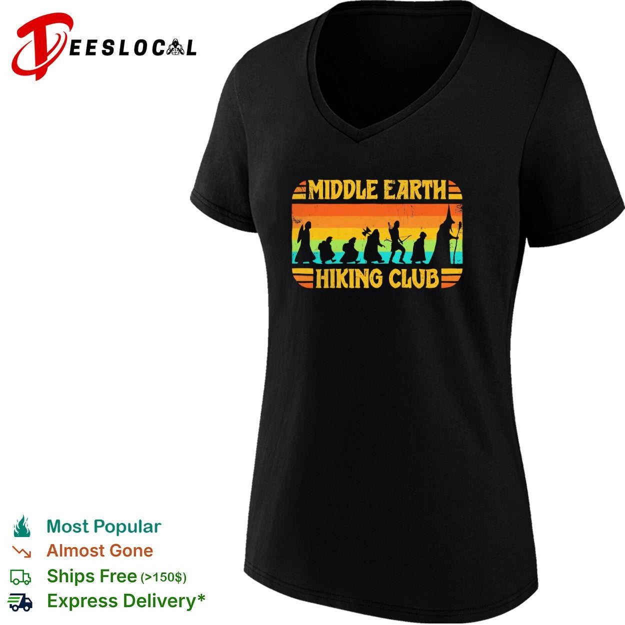Middle Earth Hiking Club Retro shirt