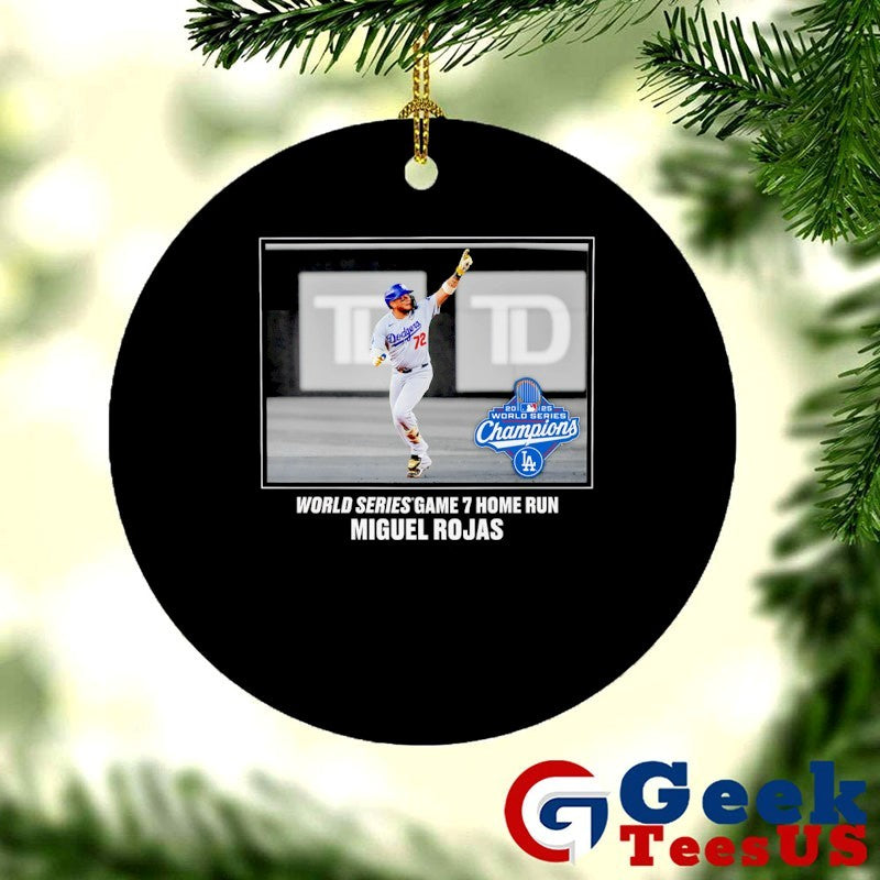 Miguel Rojas Los Angeles Dodgers 2025 World Series Champions Game 7 Home Run Moment photo shirt