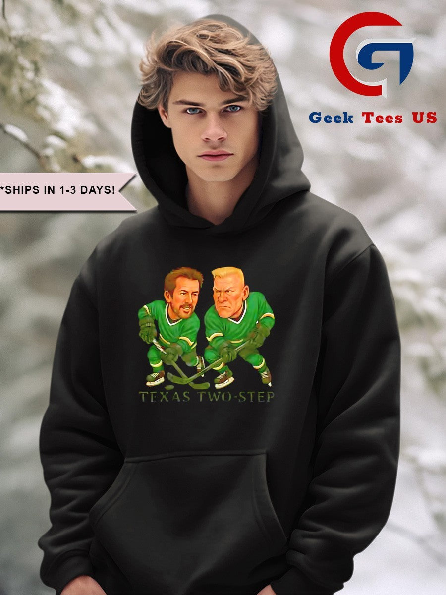 Mike Modano and Brett Hull Texas Two-step Hockey caricatures shirt