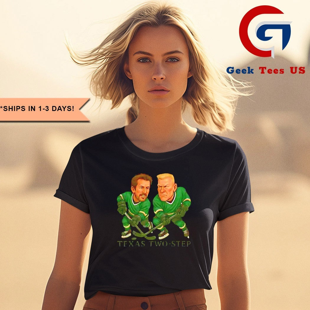 Mike Modano and Brett Hull Texas Two-step Hockey caricatures shirt