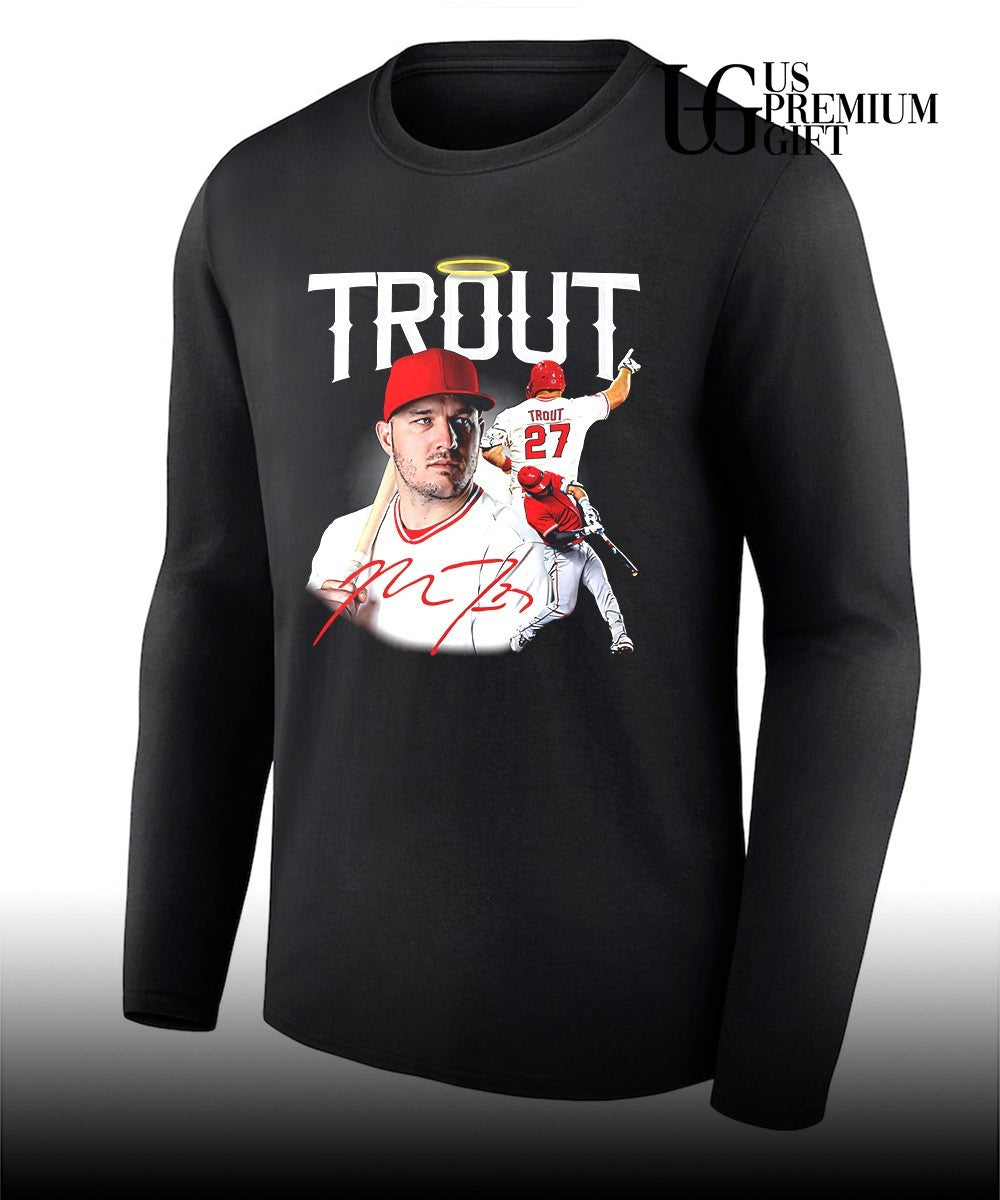 Mike Trout player Los Angeles Angels baseball signature memories shirt